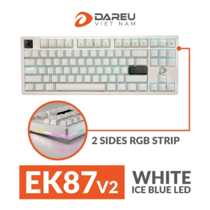 Bàn phím cơ DareU EK87V2 White Blue Switch